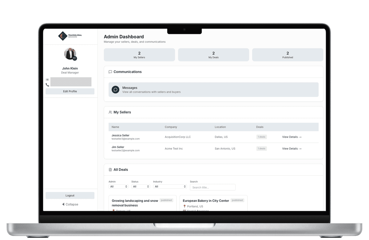 A visual dealfront for your brokers